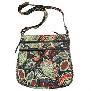 Retired Vera Bradley Nomadic Floral Triple Zip Hipster Crossbody Bag